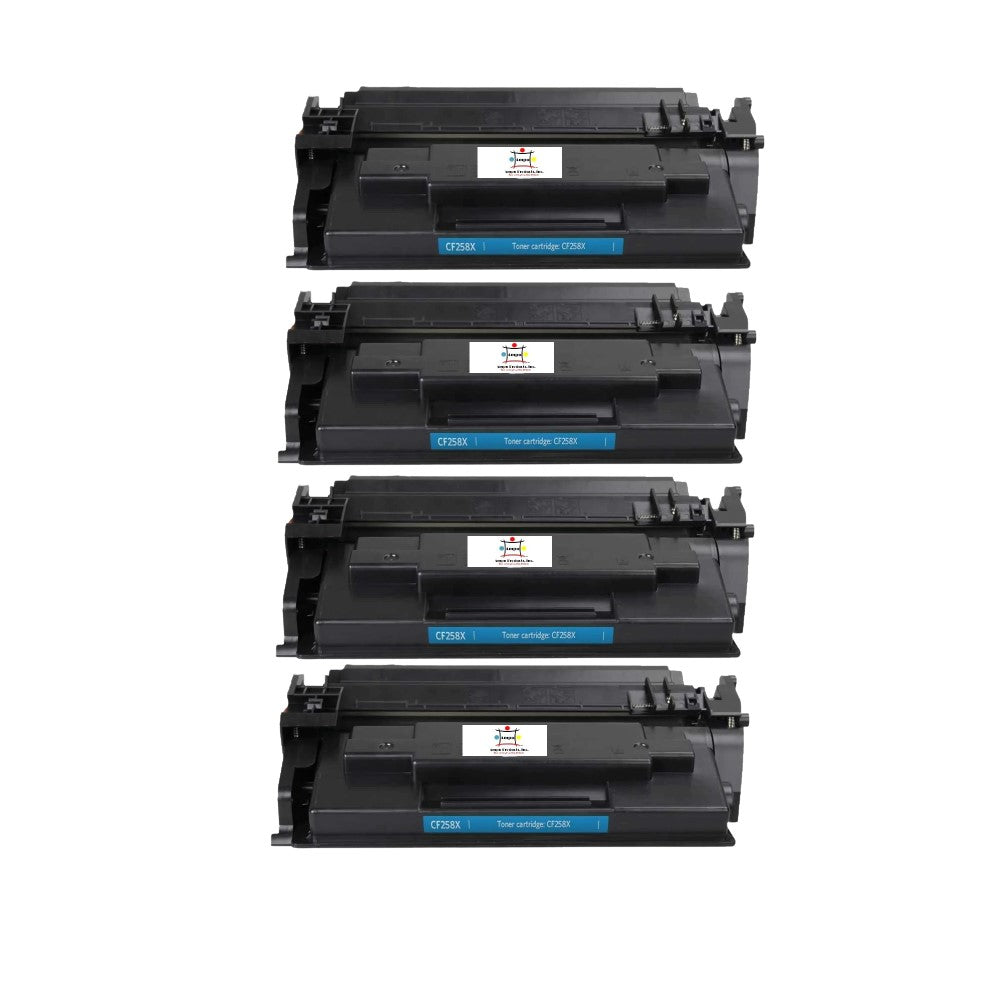 Ampuproducts Compatible Toner Cartridge Replacement for HP CF258X (58X) Black (10K) 4-Pack (W/New Chip)