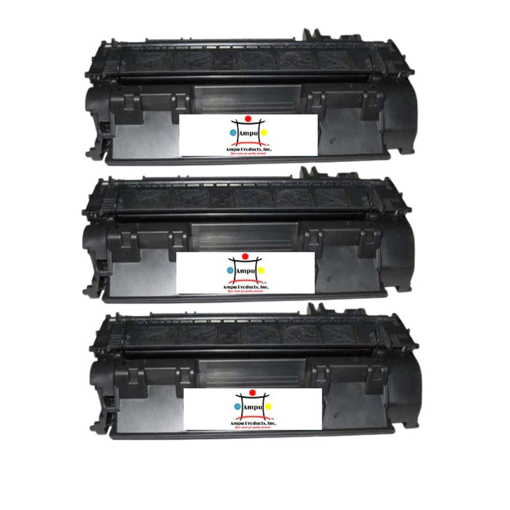 Ampuproducts Compatible Toner Cartridge Replacement For HP CF280A (80A) Black (2.5K YLD) 3-Pack