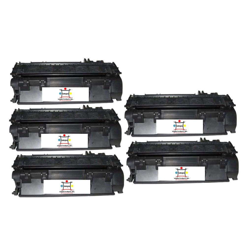 Ampuproducts Compatible Toner Cartridge Replacement For HP CF280A (80A) Black (2.5K YLD) 5-Pack