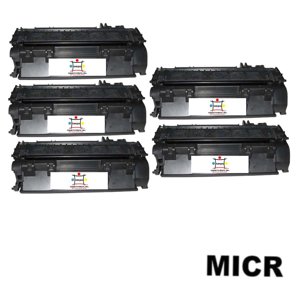 Ampuproducts Compatible Toner Cartridge Replacement for HP CF280A (80A) Black (2.5K YLD) 5-Pack (W/Micr)