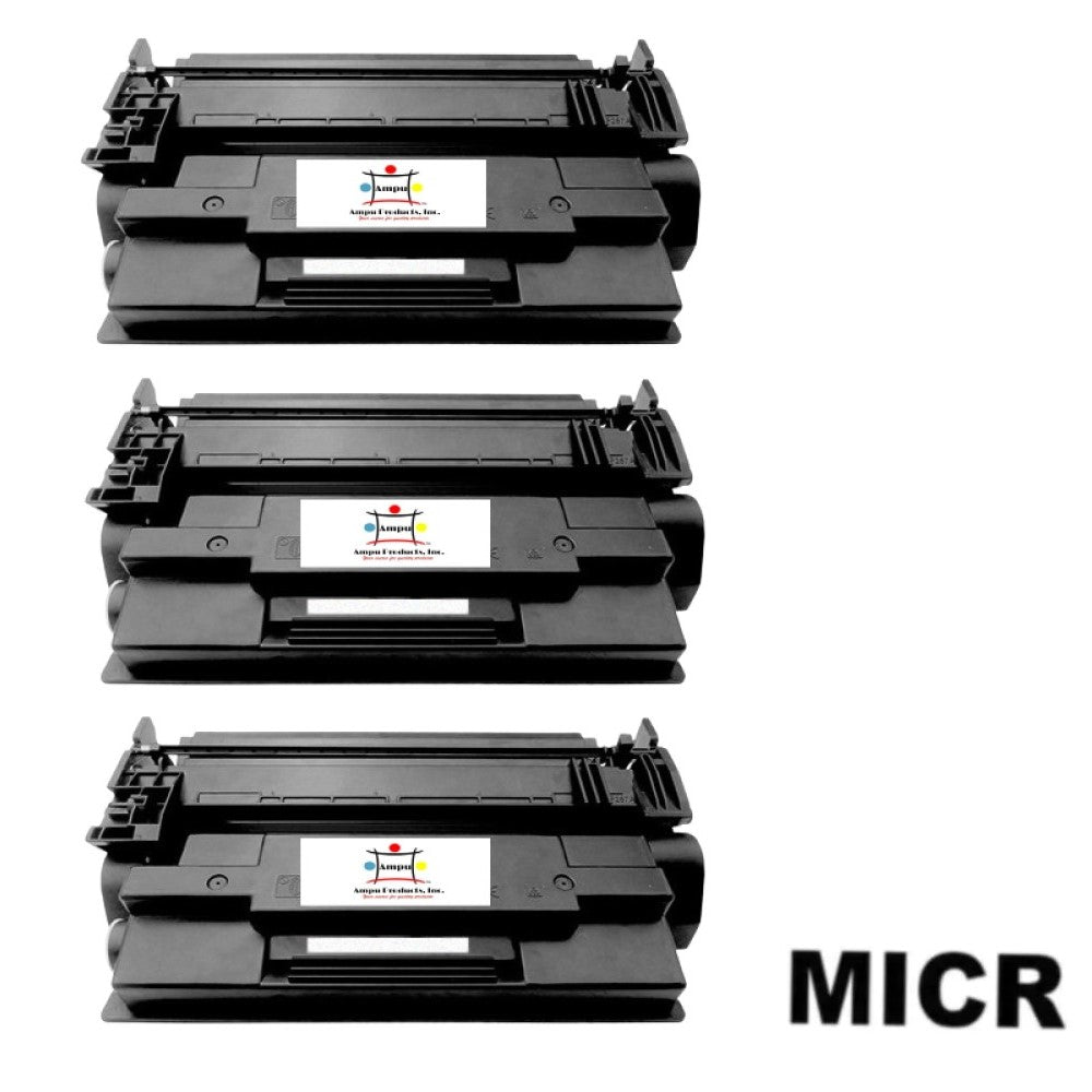 Ampuproducts Compatible Toner Cartridge Replacement for HP CF287A (87A) Black (9K YLD) 3-Pack (W/Micr)