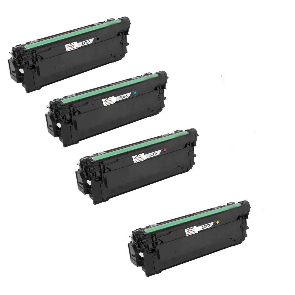 Ampuproducts Compatible Toner Cartridge Replacement For HP CF360X, CF361X, CF363X, CF362X (508X) High Yield Black, Cyan, Magenta, Yellow (12.5K YLD- Black, 9.5K YLD- Color) 4-Pack