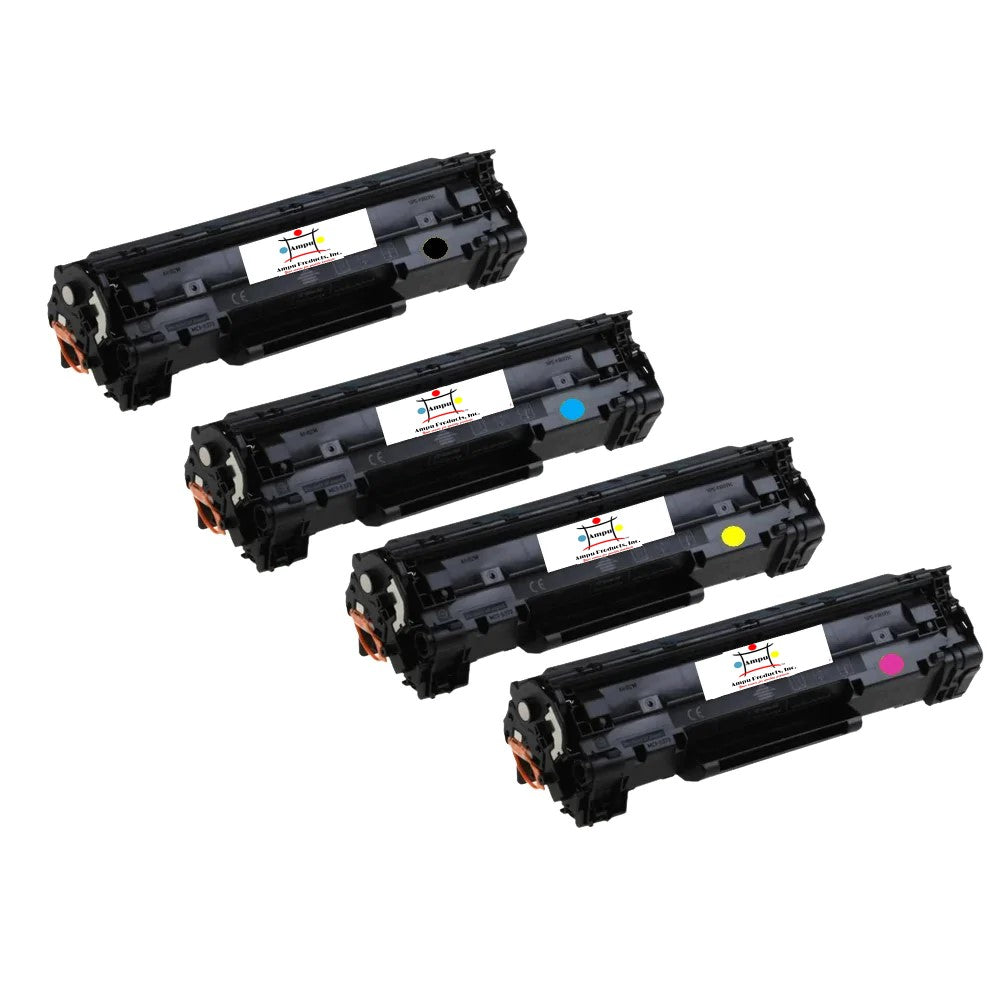 Ampuproducts Compatible Toner Cartridge Replacement For HP CF400A, CF401A, CF402A, CF403A (201A) Black, Cyan, Yellow, Magenta (1.4K YLD- Black, 1.3K YLD-Color) 4-Pack