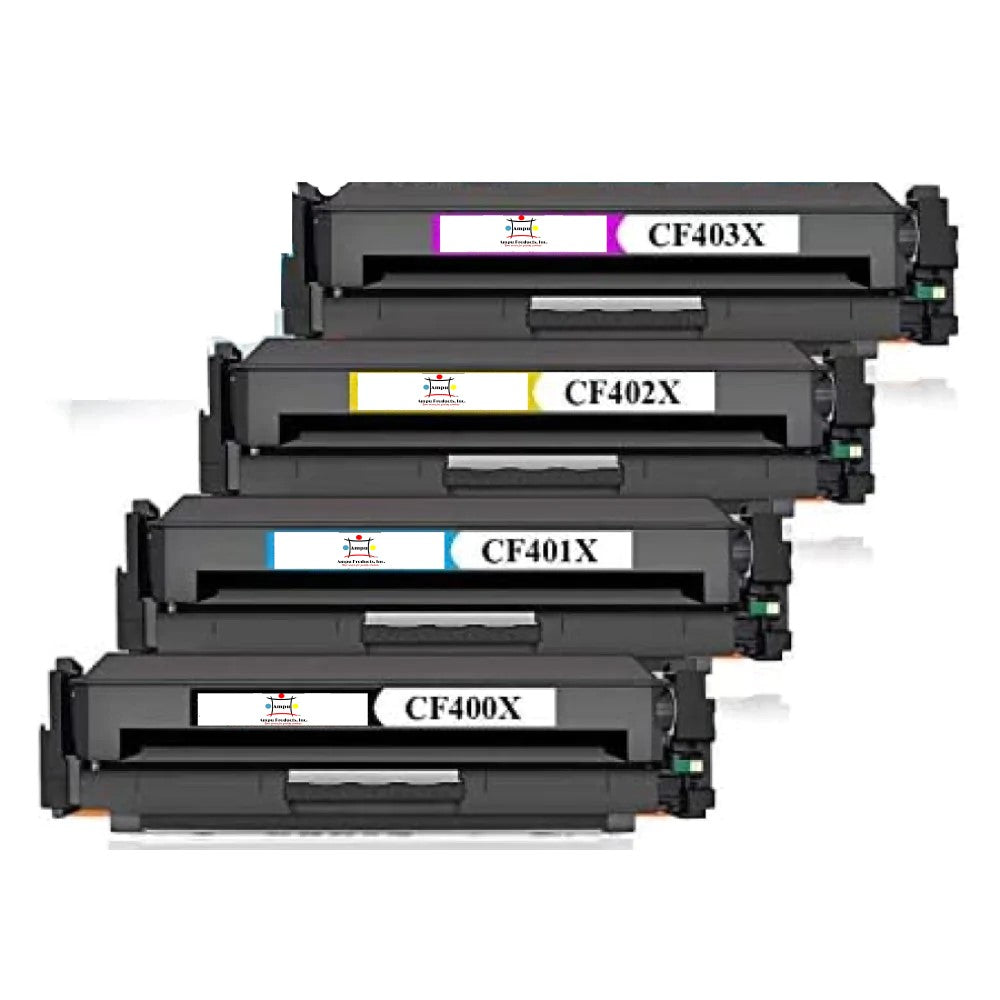 Ampuproducts Compatible Toner Cartridge Replacement For HP CF400X, CF401X, CF402X, CF403X (201X) Black, Cyan, Magenta, Yellow (4-Pack)
