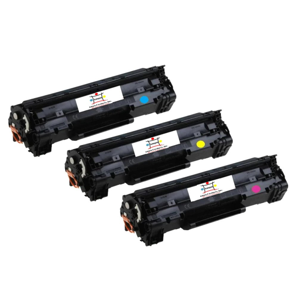 Ampuproducts Compatible Toner Cartridge Replacement For HP CF401A, CF402A, CF403A (201A) Cyan, Yellow, Magenta (1.3K YLD) 3-Pack