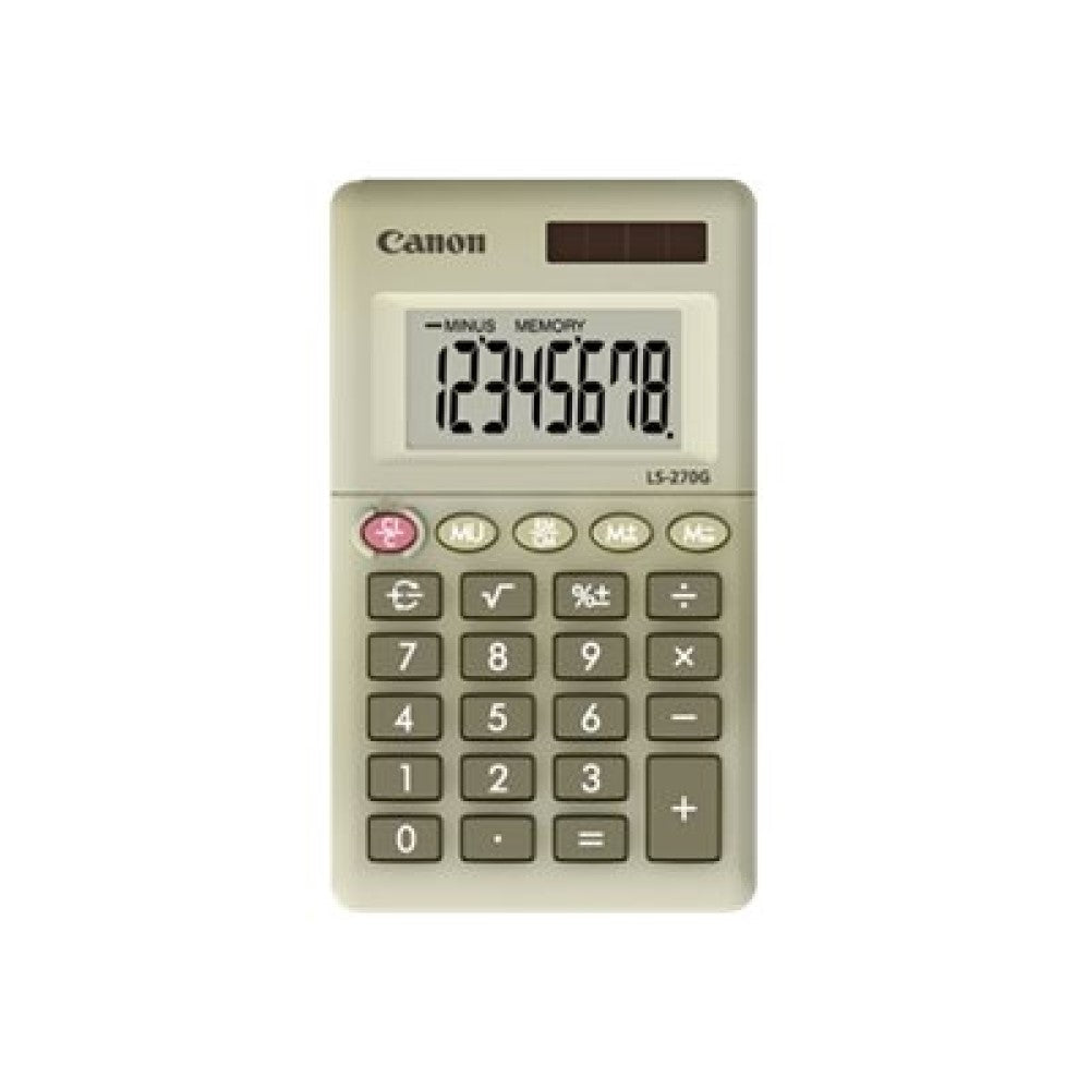 CNMLS270G Canon LS-270G - Pocket calculator - 8 digits - solar panel, battery