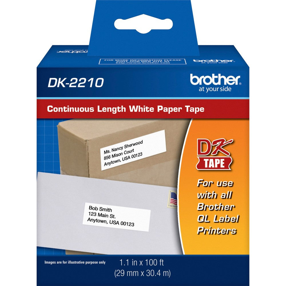 BRTDK2210 BROTHER DK2210 TAPE WHITE PAPER 1.1" x 100' - 100'