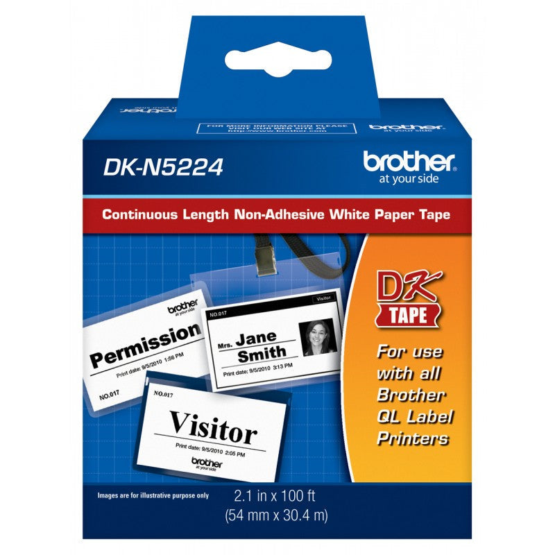 BRTDKN5224 Brother DK-N5224 - Paper - non-adhesive - Roll (2.15 in x 100 ft) 1 roll(s) continuous labels - for Brother QL-1050, 1060, 1100, 1110, 500, 550, 570, 580, 650, 700, 710, 720, 800, 810, 820