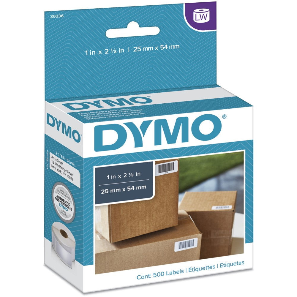 DYM30336 DYMO LabelWriter - Black on white - 1 in x 2.13 in 500 label(s) (1 roll(s) x 500) multipurpose labels - for DYMO Desktop Mailing Solution; DYMO LabelWriter 330, 400, 450, 4XL, SE450