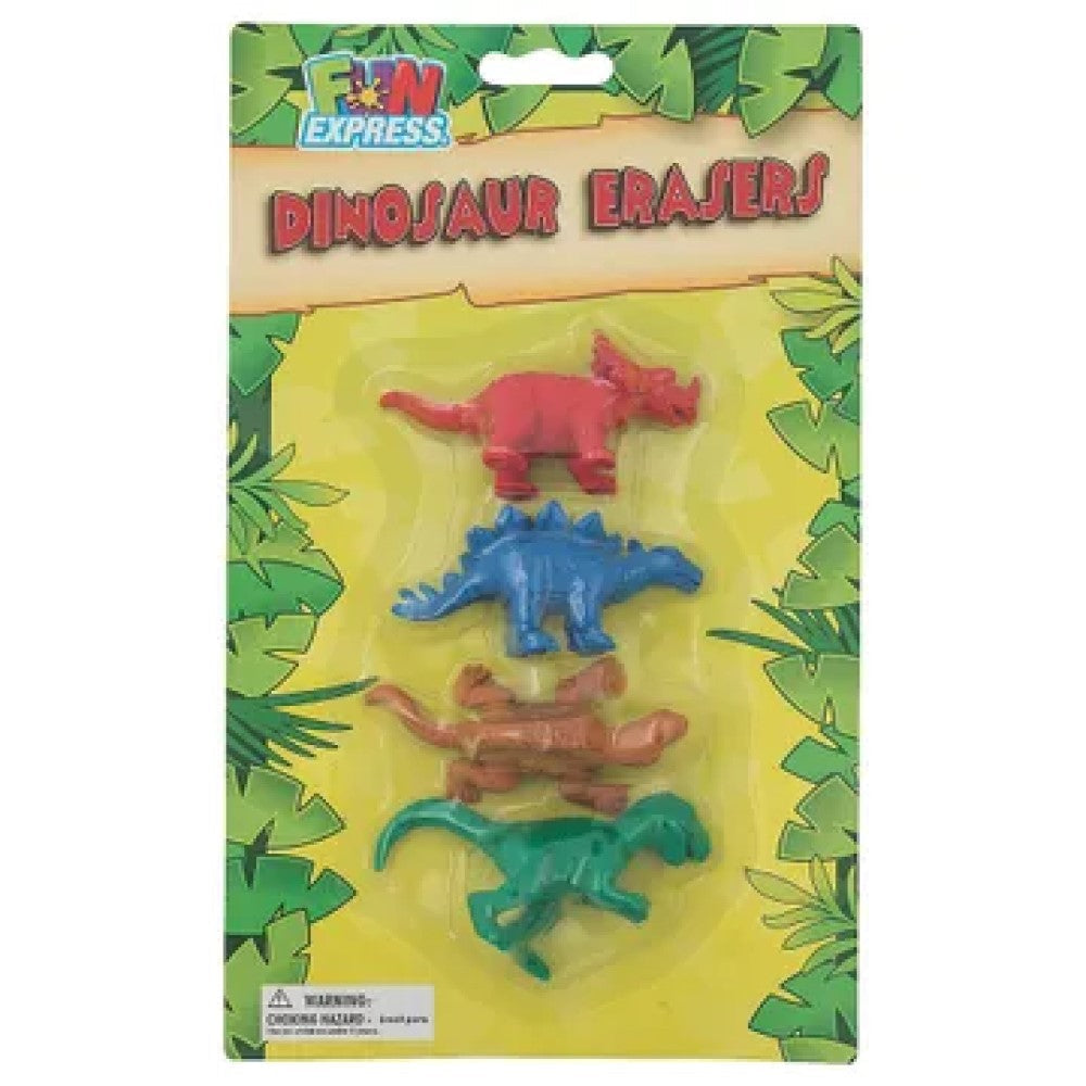 FB792 4 Pack Colorful Dinosaur Erasers