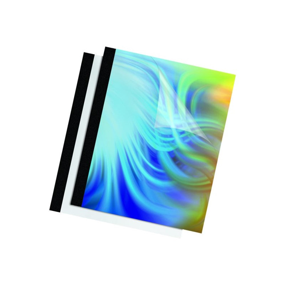 FEL5222801 Fellowes Presentation Covers - 0.25 in - Letter A Size (8.5 in x 11 in) - 60 sheets - black, clear - 10 pcs. thermal binding cove