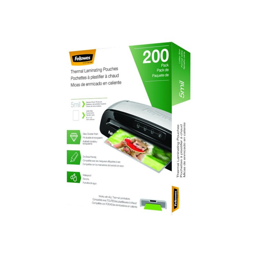 FEL5743601 FELLOWES 5743601 LAMNATE 200pk 5MIL LETTER SIZE