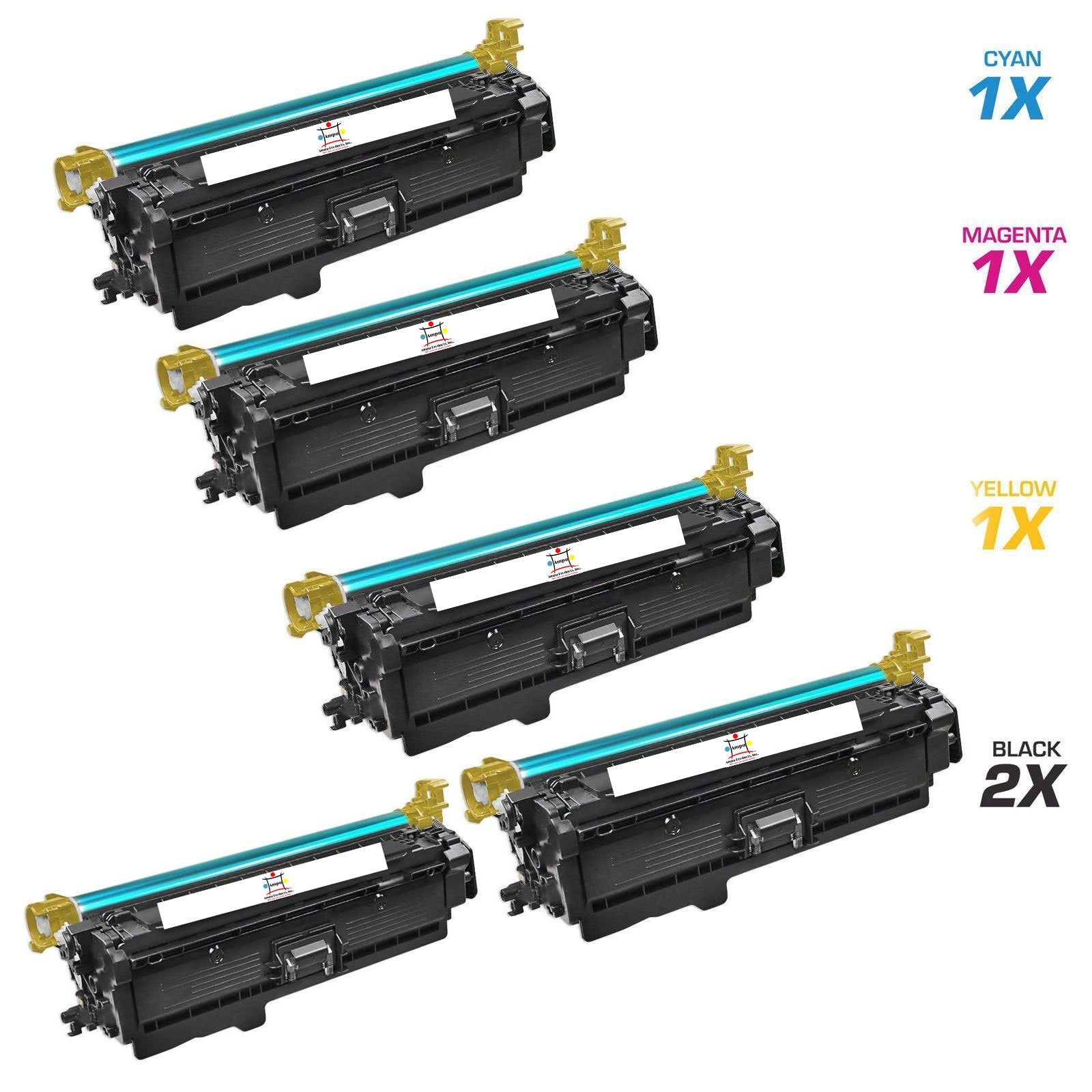 HP 2) CE260A, 1) CE261A, 1) CE262A, 1) CE263A (COMPATIBLE) 5 PACK