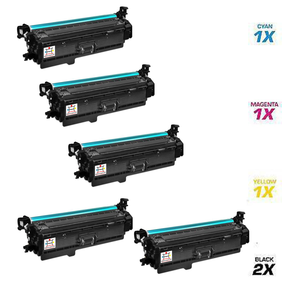 HP 2) CE400X, 1) CE401A, 1) CE402A, 1) CE403A (COMPATIBLE) 5 PACK