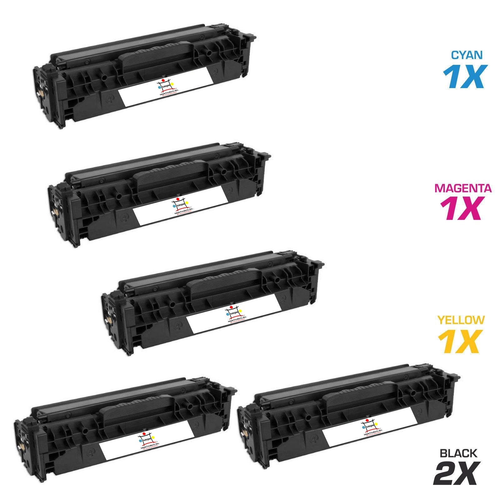 HP 2) CF380X, 1) CF381A, 1) CF382A, 1) CF383A (COMPATIBLE) 5 PACK