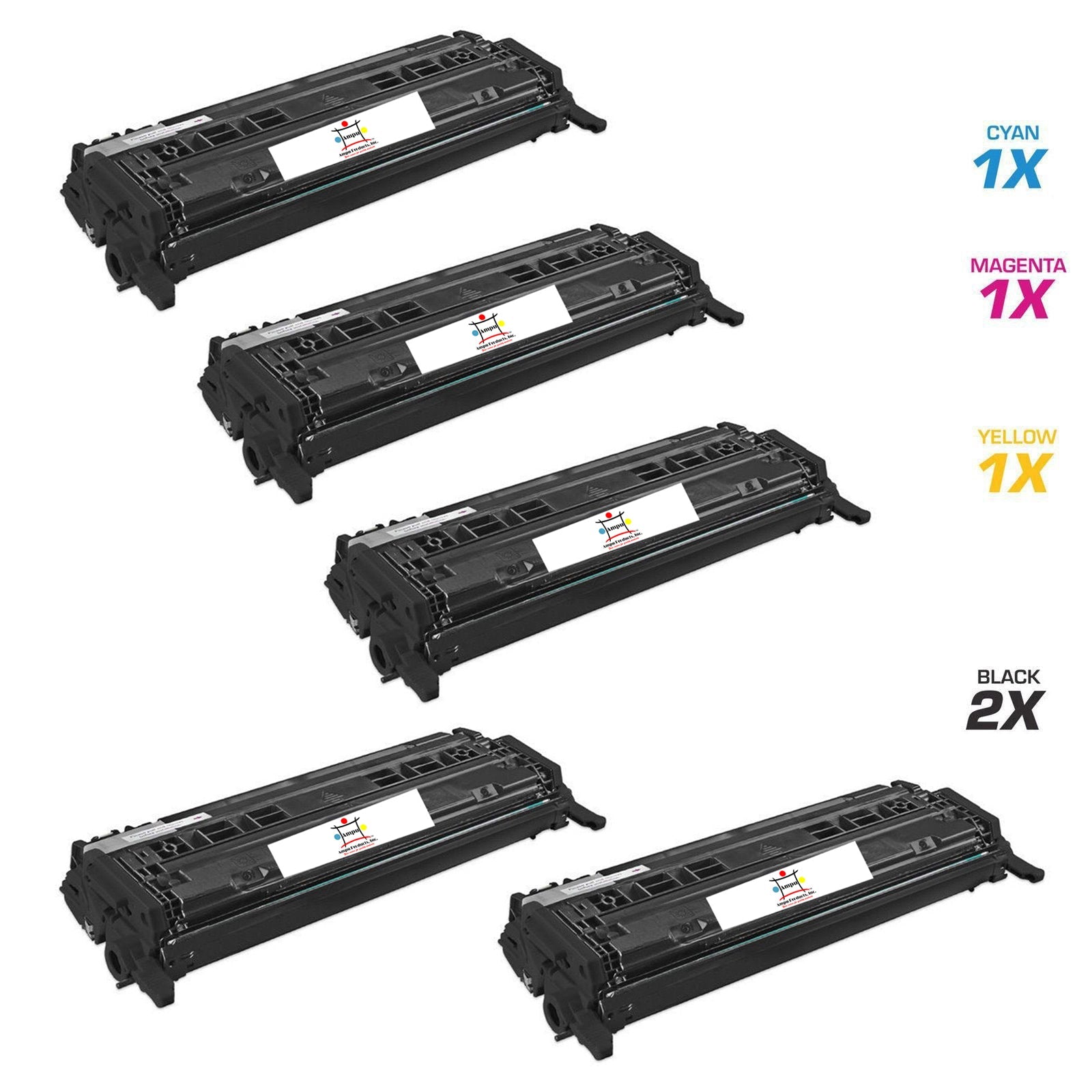 HP 2) Q6000A, 1) Q6001A, 1) Q6002A, 1) Q6003A (COMPATIBLE) 5 PACK