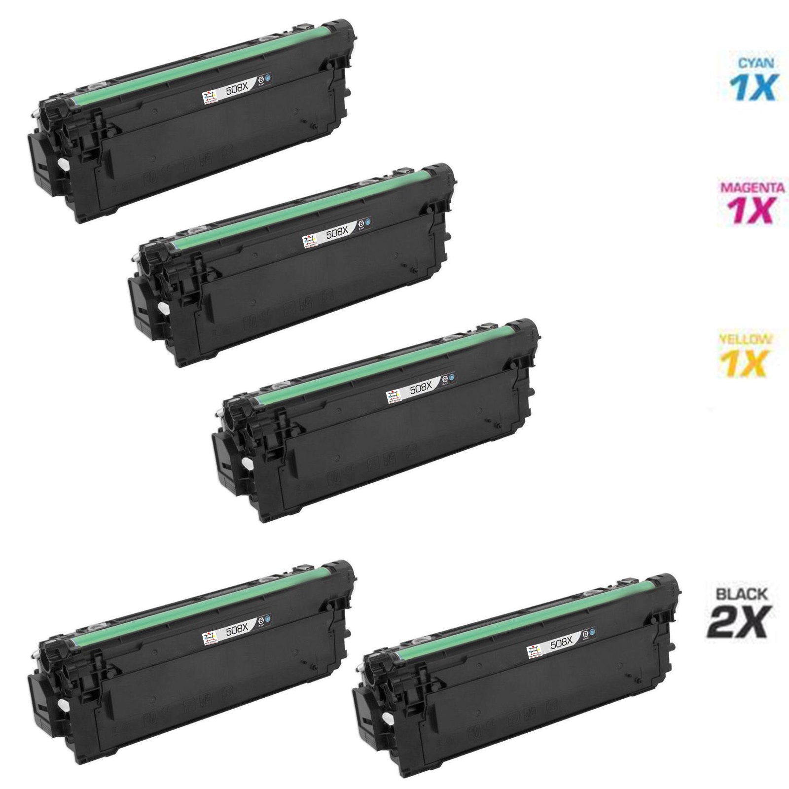 HP  2) CF360X, 1) CF361X, 1) CF363X, 1) CF362X  (COMPATIBLE) 5 PACK