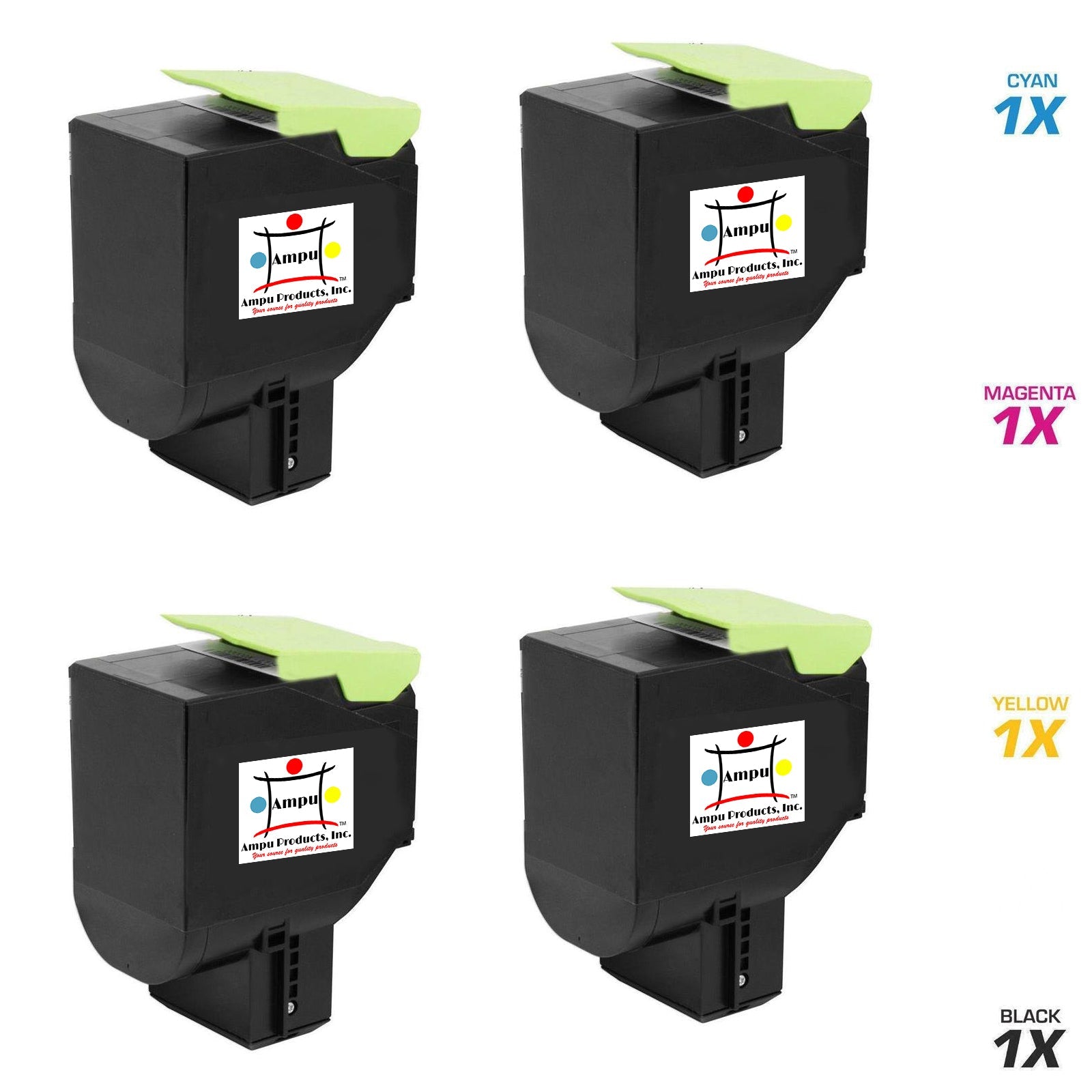 LEXMARK 1) 70C1XK0 ,1) 70C1XM0,1) 70C1XC0, 1) 70C1XY0 (COMPATIBLE) 4 PACK