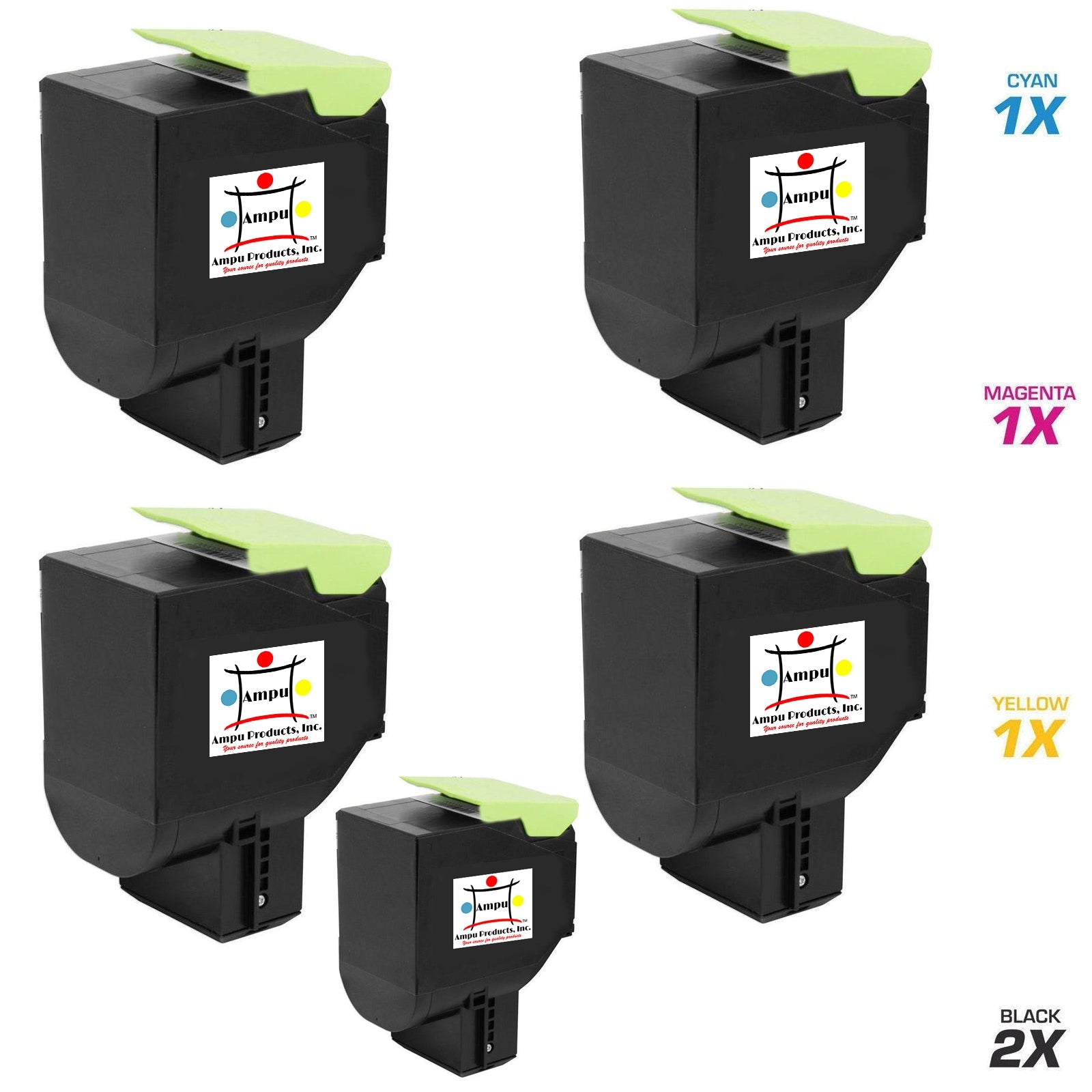 LEXMARK 2) 70C1HK0, 1) 70C1HM0,1) 70C1HC0, 1) 70C1HY0 (COMPATIBLE) 5 PACK