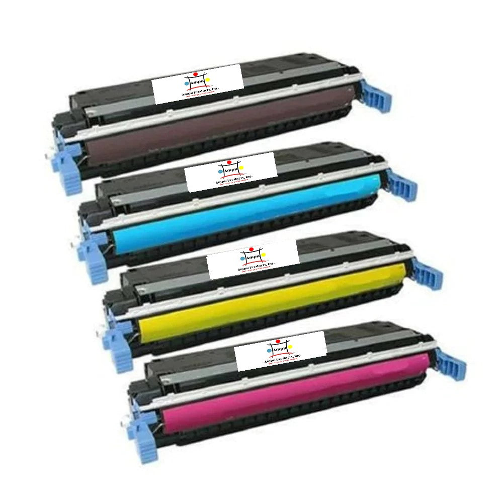 Ampuproducts Compatible Toner Cartridge Replacement For HP Q5950A, Q5951A, Q5952A, Q5953A (643A) Black, Cyan, Magenta, Yellow (11K YLD) 4-Pack