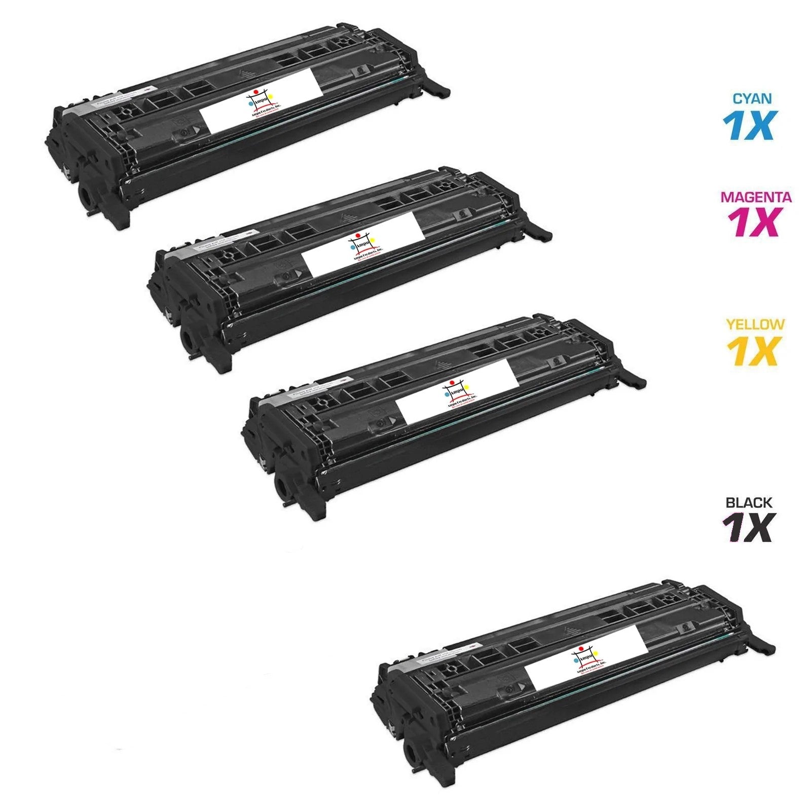 Ampuproducts Compatible Toner Cartridge Replacement For HP Q6000A, Q6001A, Q6002A, Q6003A (124A) Black, Cyan, Yellow, Magenta (2K YLD) 4-Pack