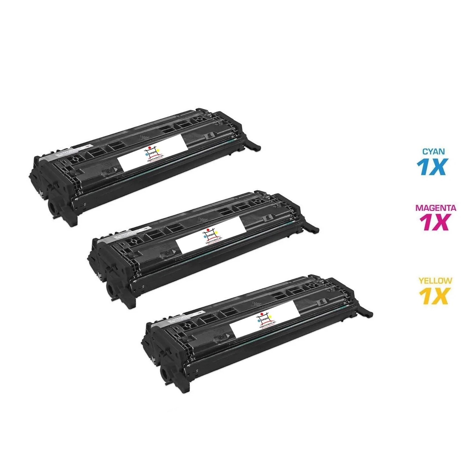 Ampuproducts Compatible Toner Cartridge Replacement For HP Q6001A, Q6002A, Q6003A (124A) Cyan, Yellow, Magenta (2K YLD) 3-Pack