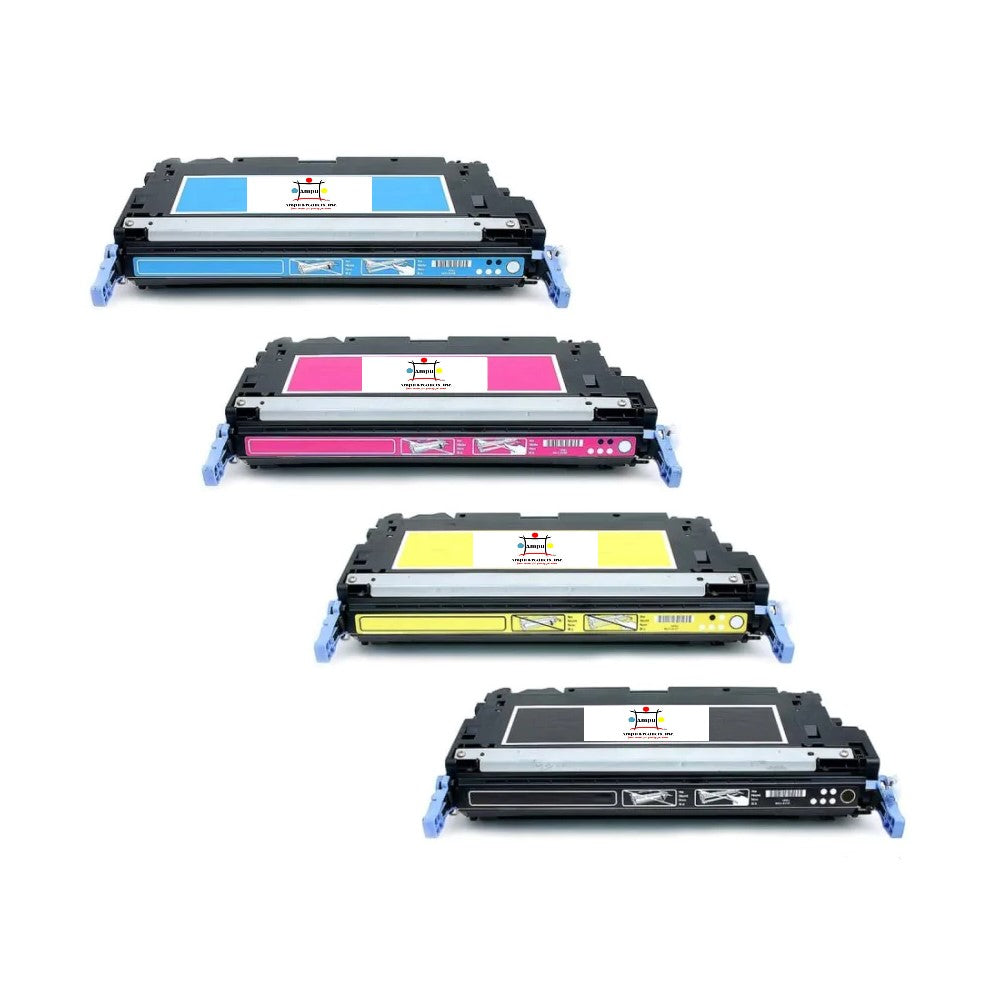 Ampuproducts Compatible Toner Cartridge Replacement For HP Q6470A, Q6471A, Q6472A, Q6473A (501A) Black, Cyan, Magenta, Yellow (4K YLD) 4-Pack