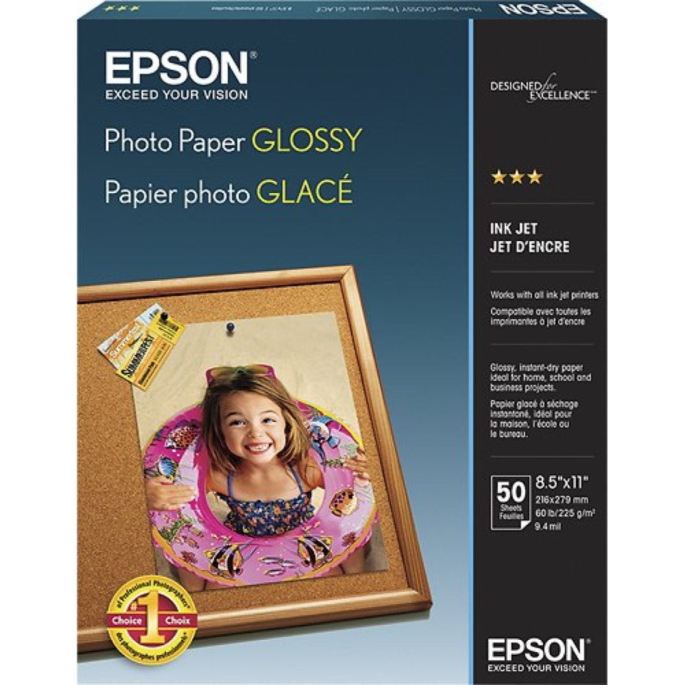 EPSS041649 EPSON PHOTO PAPER 50 SHTS GLOSSY 8.5 x 11