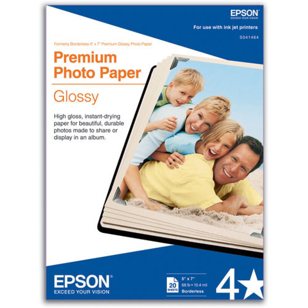 EPSS041464 Epson - Glossy - 5 in x 7.05 in 20 sheet(s) photo paper - for EcoTank ET-1110; SureColor P706; WorkForce ET-4700