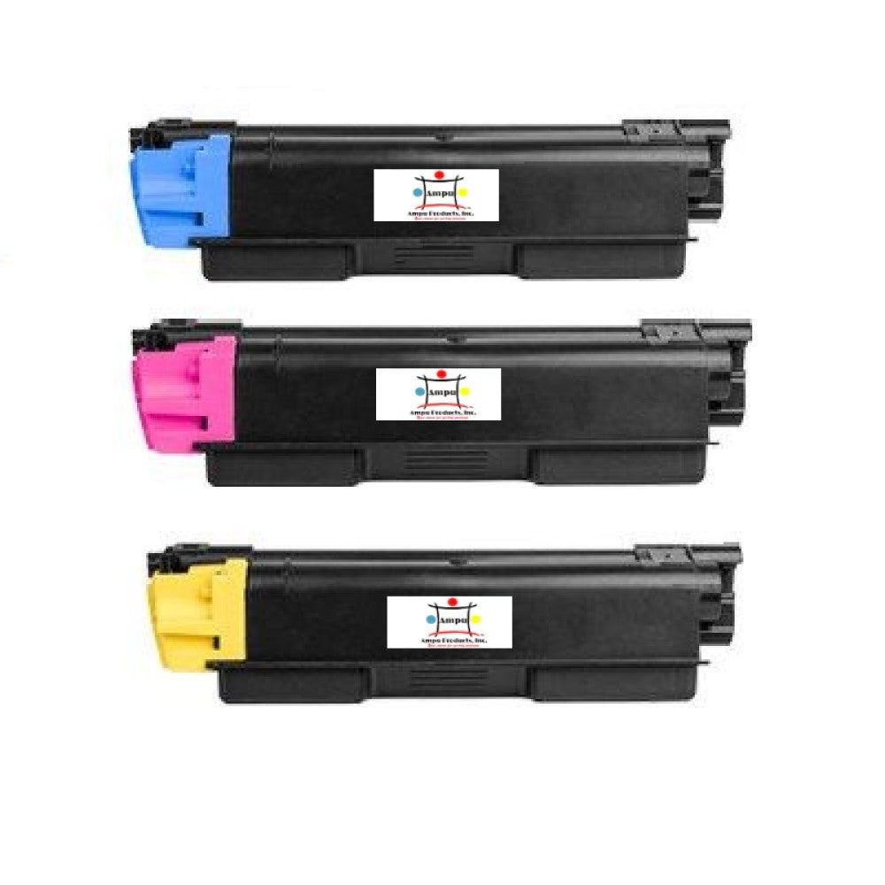 Ampuproducts Compatible Toner Cartridge Replacement for Copystar 1T02R5CUS0; 1T02R5BUS0; 1T02R5AUS0 (TK-5207Y; TK-5207M; TK-5207C) Cyan, Magenta, Yellow (3-Pack)
