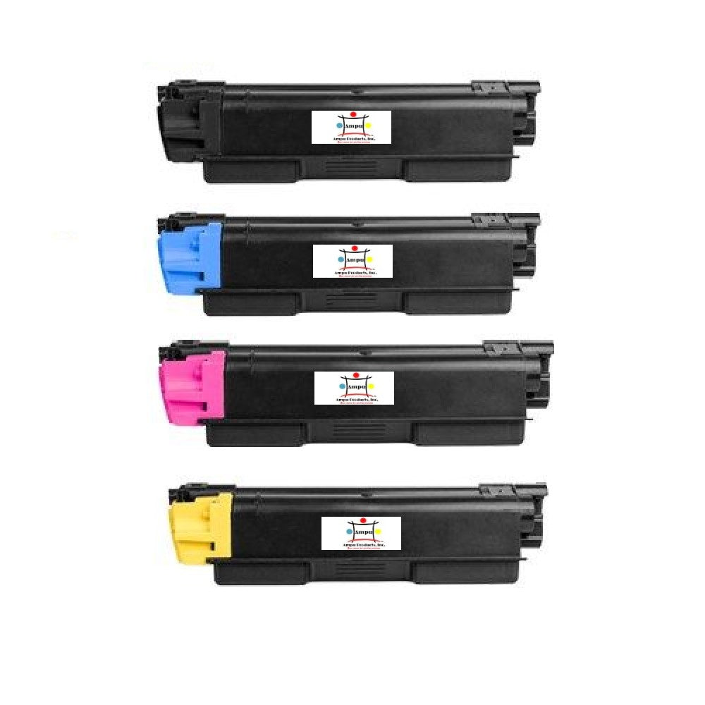 Ampuproducts Compatible Toner Cartridge Replacement for Copystar 1T02R5CUS0; 1T02R5BUS0; 1T02R5AUS0; 1T02R50US3 (TK-5207Y; TK-5207M; TK-5207C; TK-5207K) Cyan, Magenta, Yellow, Black (4-Pack)