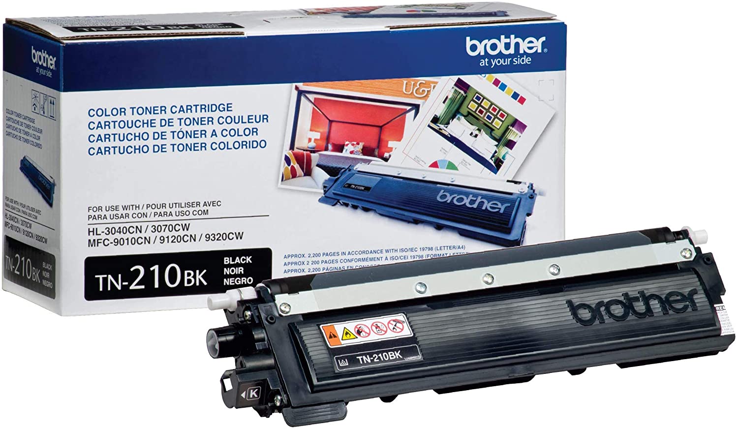 BROTHER TN210BK Black Genuine TN-210BK Toner Cartridge in Retail Packaging (2.2K YLD)