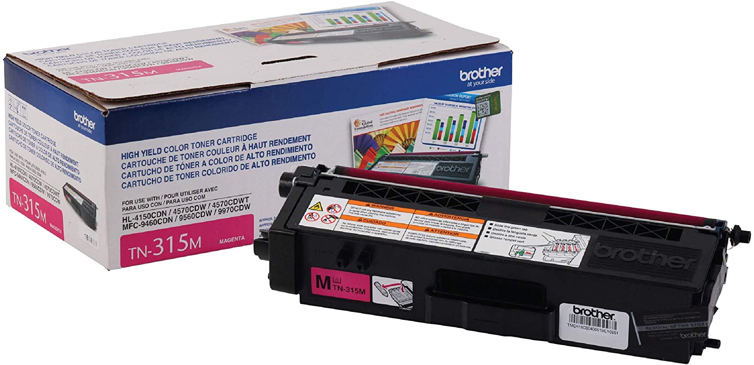 Brother TN315M High Yield Magenta Genuine TN-315M Toner Cartridge in Retail Packaging (3.5K YLD)