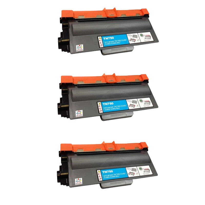 Ampuproducts Compatible Toner Cartridge Replacement for BROTHER TN750 (TN-750) High Yield Black (3-Pack)