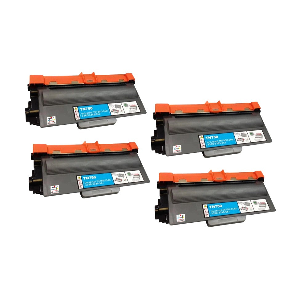 Ampuproducts Compatible Toner Cartridge Replacement for BROTHER TN750 (TN-750) High Yield Black (4-Pack)