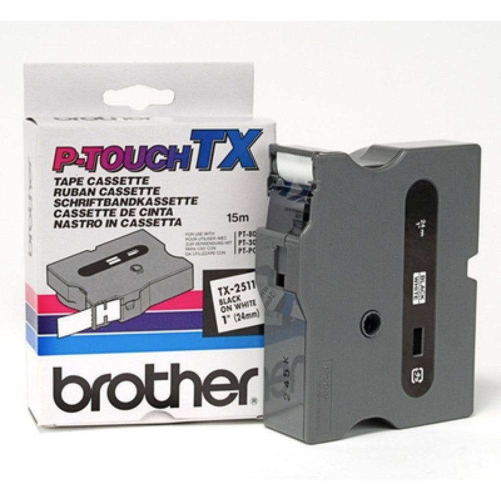 BRTTX2511 Brother - Roll (0.95 in x 50 ft) 1 roll(s) laminated tape - for P-Touch PT-30, PT-35, PT-8000, PT-PC