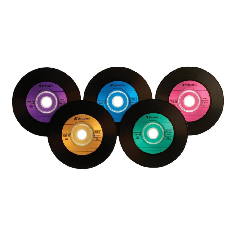 VER94488 VERBATIM CD-R DIG VINYL 25pk 80MIN/52X SPIN-CLR