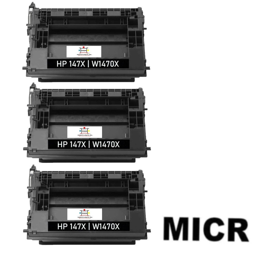 Compatible Toner Cartridge Replacement For HP W1470X (HP 147X) High Yield Black (25.2K YLD) 3-Pack W/MICR