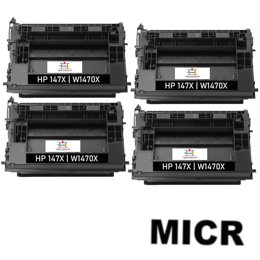 Compatible Toner Cartridge Replacement For HP W1470X (HP 147X) High Yield Black (25.2K YLD) 4-Pack W/MICR