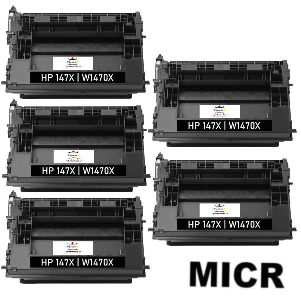 Compatible Toner Cartridge Replacement For HP W1470X (HP 147X) High Yield Black (25.2K YLD) 5-Pack W/MICR