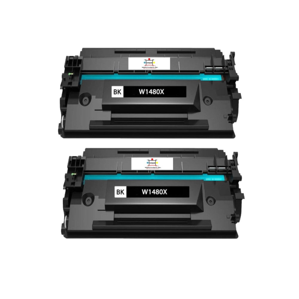Compatible Toner Cartridge Replacement For HP W1480X (148X) Black (9.5K YLD) W/New Chip (2-Pack)