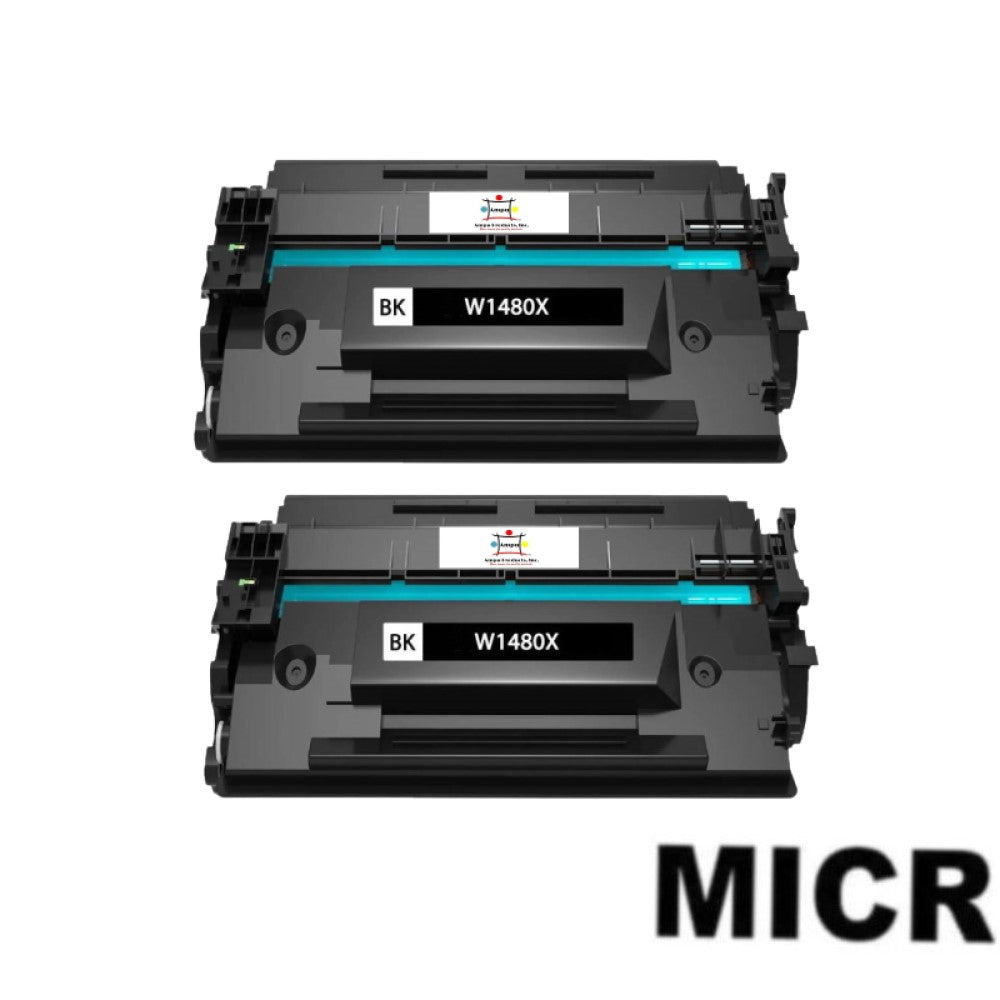 Compatible Toner Cartridge Replacement For HP W1480X (148X) Black (9.5K YLD) W/Micr (2-Pack)