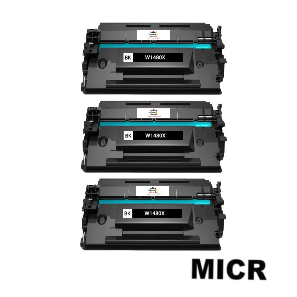 Compatible Toner Cartridge Replacement For HP W1480X (148X) Black (9.5K YLD) W/Micr (3-Pack)