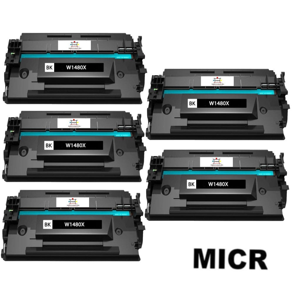 Compatible Toner Cartridge Replacement For HP W1480X (148X) Black (9.5K YLD) W/Micr (5-Pack)