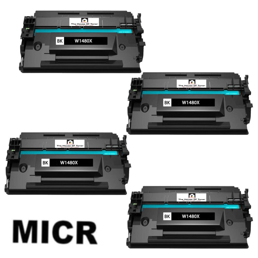 Compatible Toner Cartridge Replacement For HP W1480X (148X) Black (9.5K YLD) W/Micr (4-Pack)